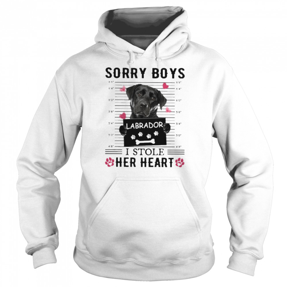 BLACK Labrador Sorry Boys I Stole Her Heart Shirt Unisex Hoodie