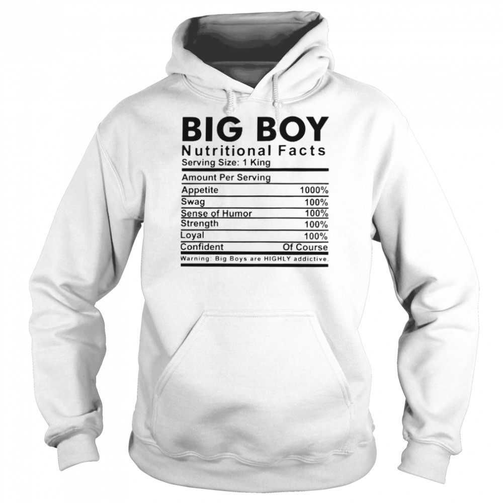 Big boy nutritional facts  Unisex Hoodie