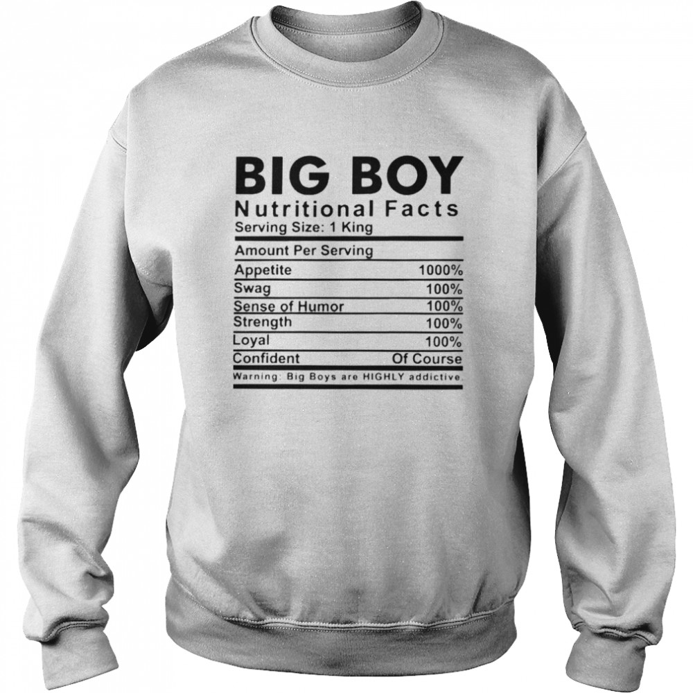 Big boy nutritional facts  Unisex Sweatshirt