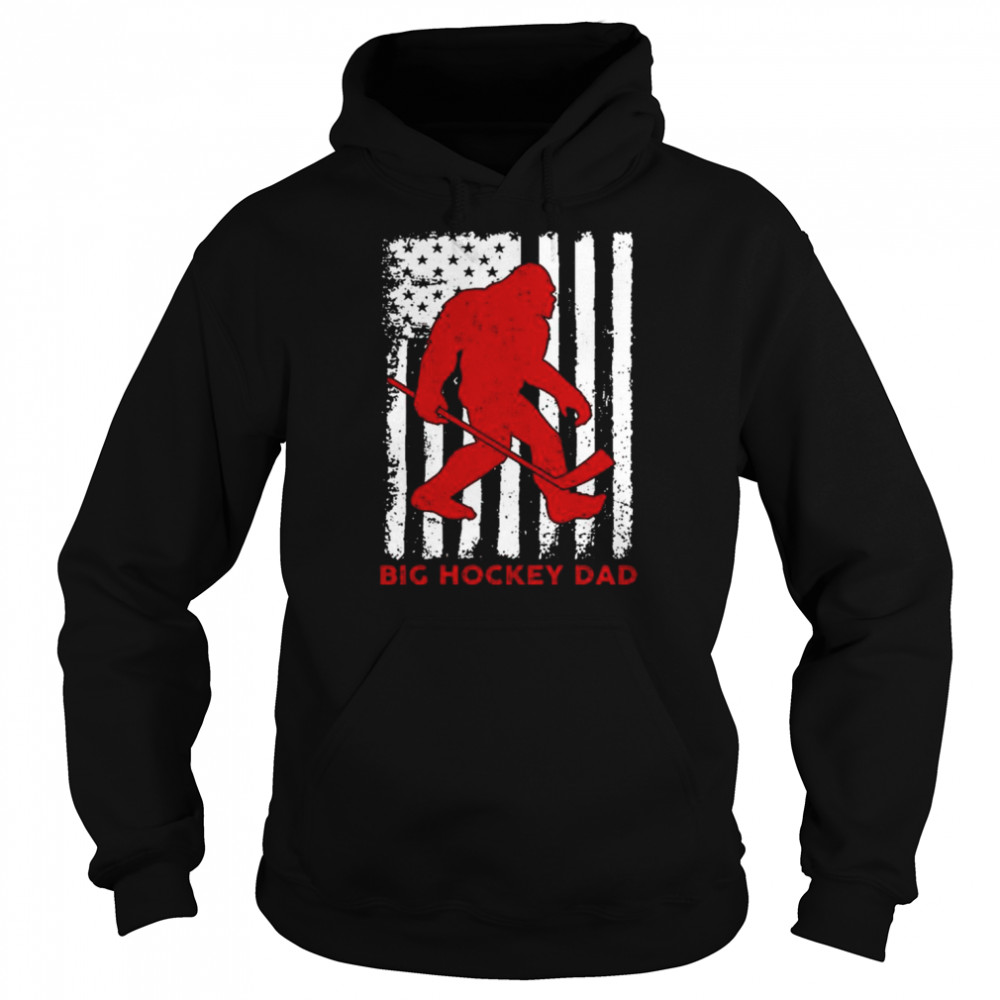 Bigfoot big hockey dad American flag 2022  Unisex Hoodie