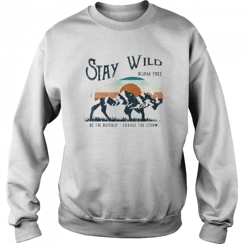 Bison Buffalo Retro Mountain Outdoor Wilderness Adventure Shirt Unisex Sweatshirt