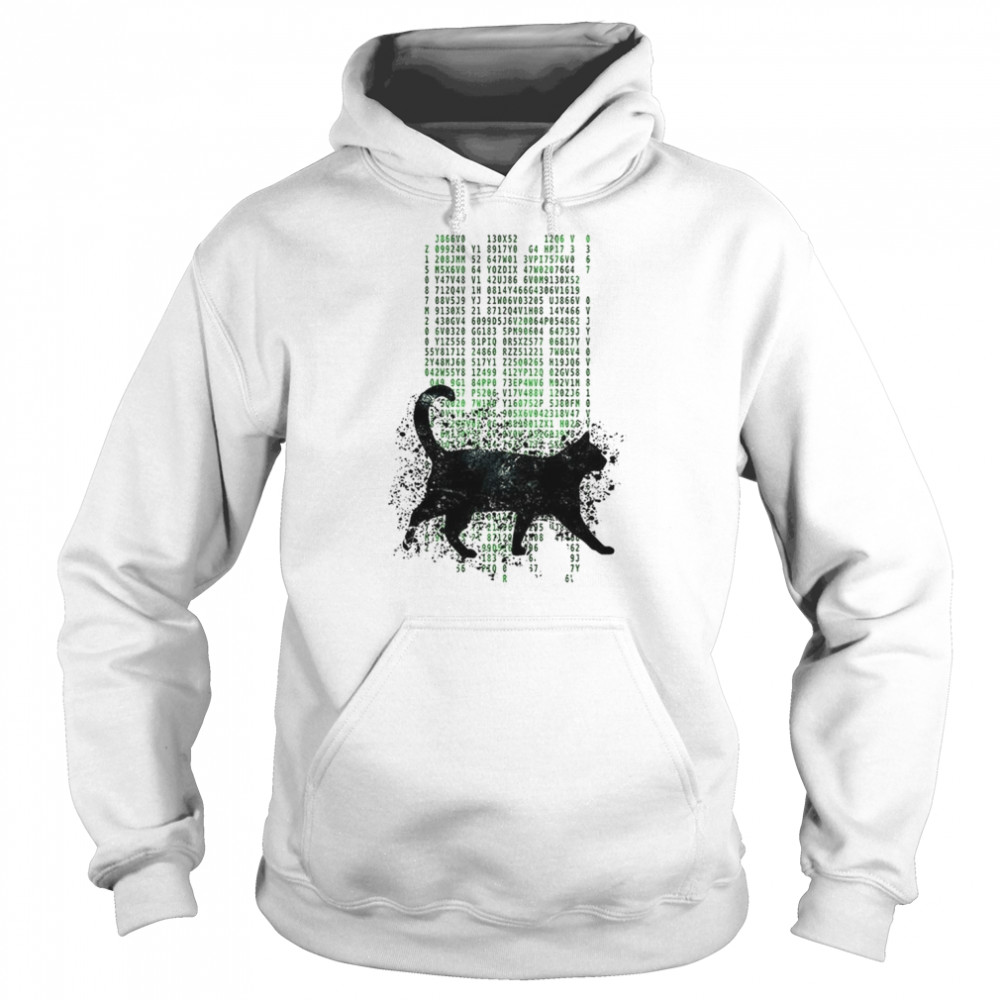 Black Cat Matrix Vintage Retro  Unisex Hoodie