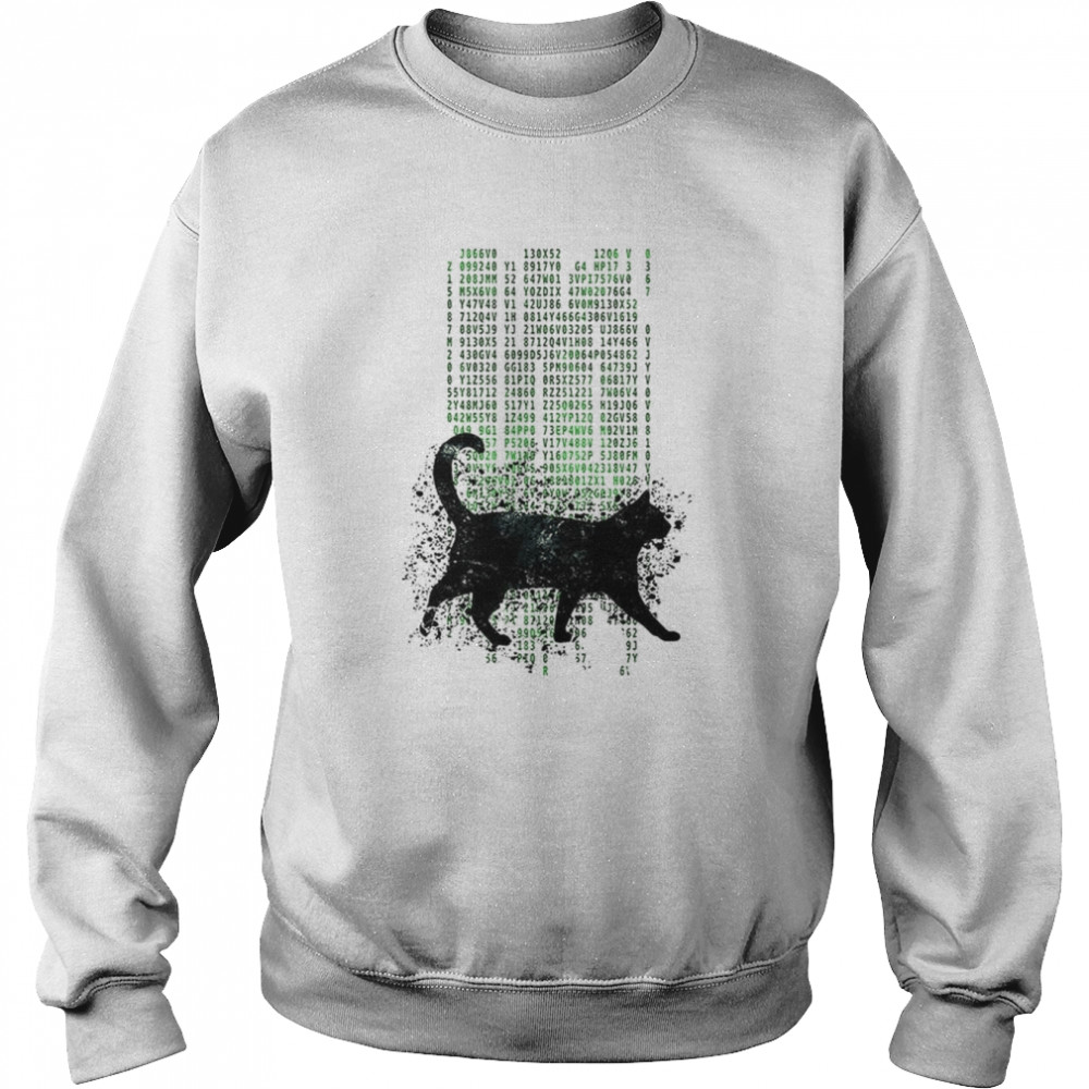 Black Cat Matrix Vintage Retro  Unisex Sweatshirt