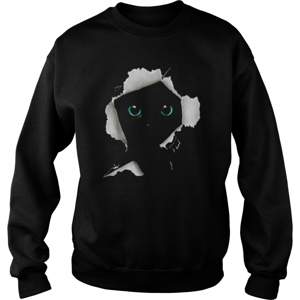 Black Cat Torn Cloth Shirt Unisex Sweatshirt