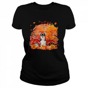 Black Chihuahua Dog Hollowed Pumpkin Moon Shirt Classic Women's T-shirt