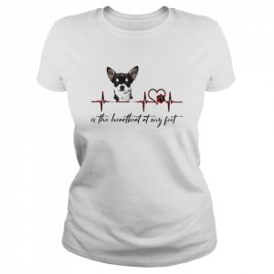 Black Chihuahua is the heartbeat at my feet  Classic Women's T-shirt