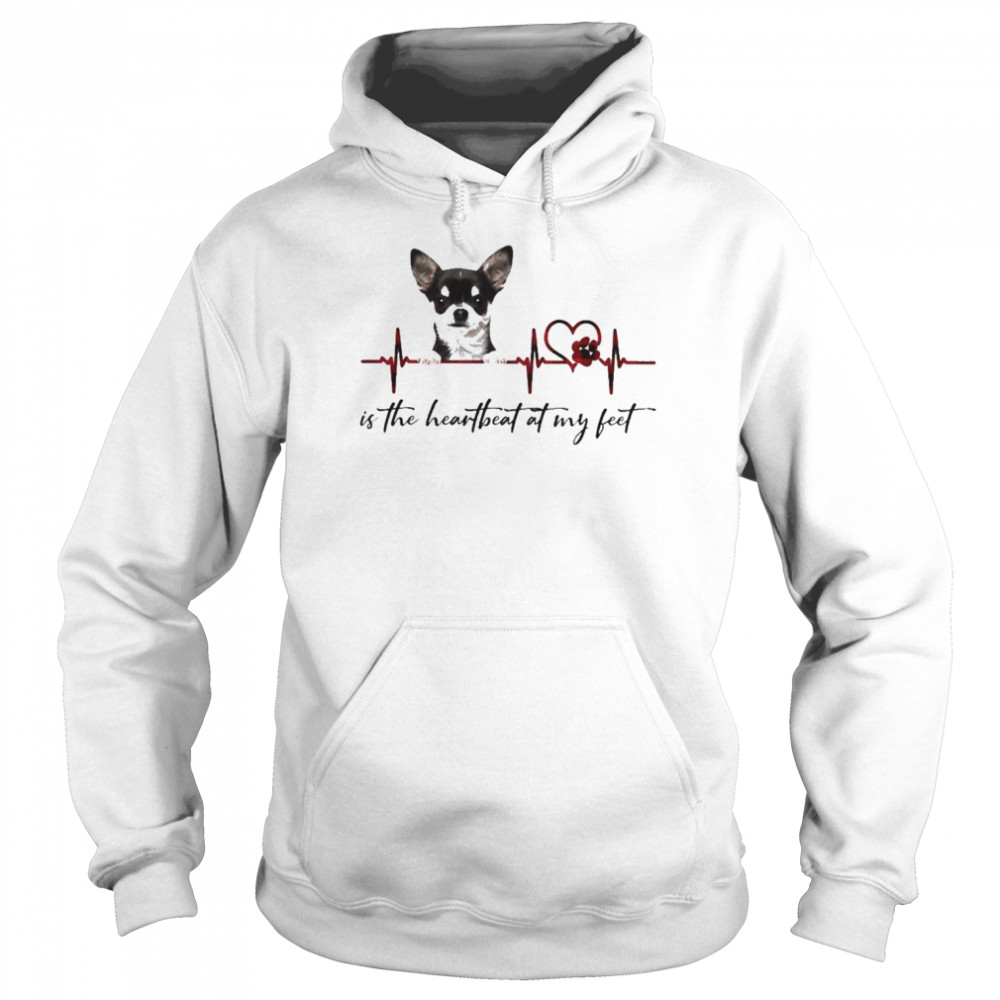 Black Chihuahua is the heartbeat at my feet  Unisex Hoodie