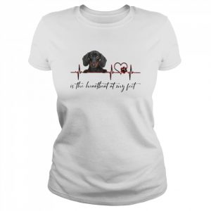 Black Dachshund Breed is the heartbeat at my feet  Classic Women's T-shirt