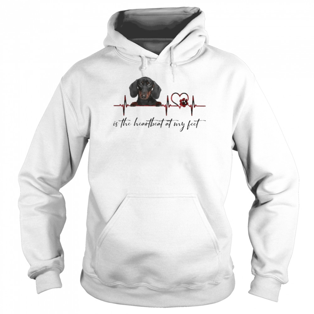 Black Dachshund Breed is the heartbeat at my feet  Unisex Hoodie