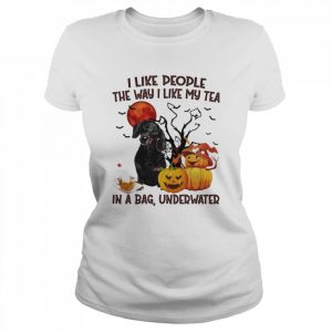 Black Dachshund I like people the way I like my Tea in a bag underwater Halloween  Classic Women's T-shirt