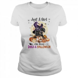 Black Dachshund Just A Girl Who Loves Dogs And Halloween Shirt Classic Women's T-shirt