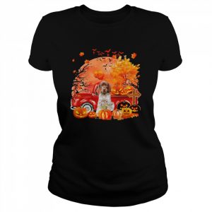 Black German Shorthaired Pointer Dog Hollowed Pumpkin Moon Shirt Classic Women's T-shirt