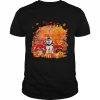 Black Husky Dog Hollowed Pumpkin Moon Shirt Classic Men's T-shirt