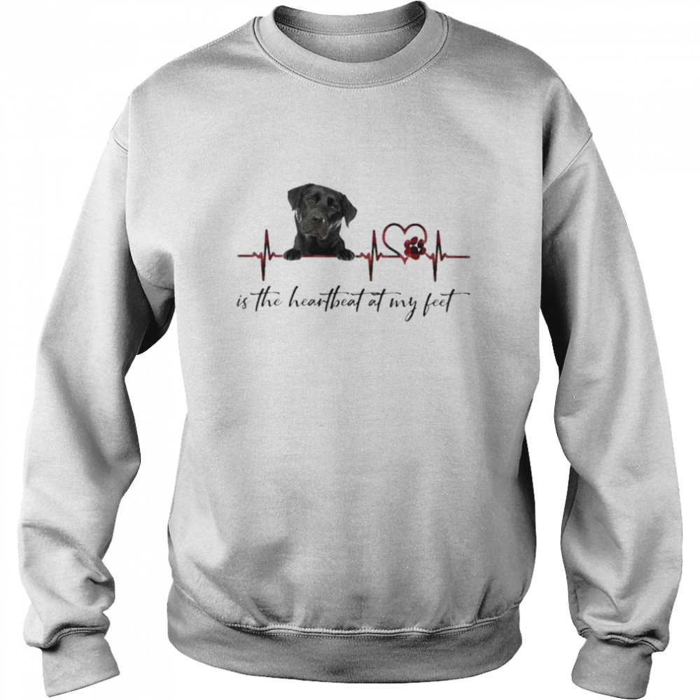 Black Labrador Breed is the heartbeat at my feet  Unisex Sweatshirt