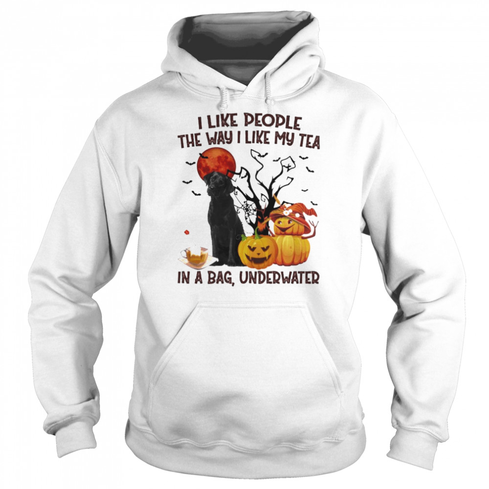 Black Labrador I like people the way I like my Tea in a bag underwater Halloween  Unisex Hoodie