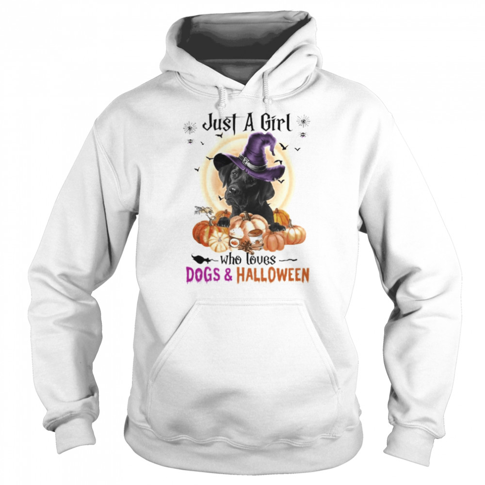 Black Labrador Just A Girl Who Loves Dogs And Halloween Shirt Unisex Hoodie