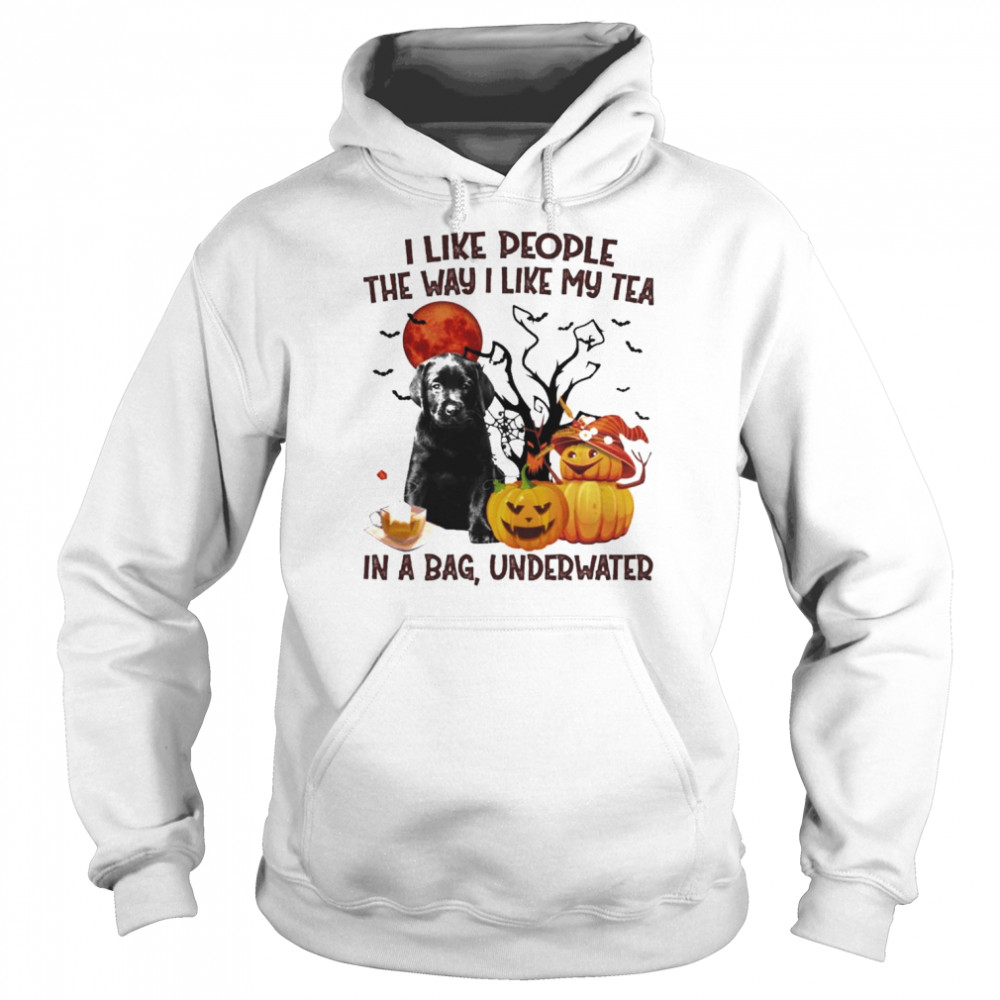 Black Labrador Pup I like people the way I like my Tea in a bag underwater Halloween  Unisex Hoodie