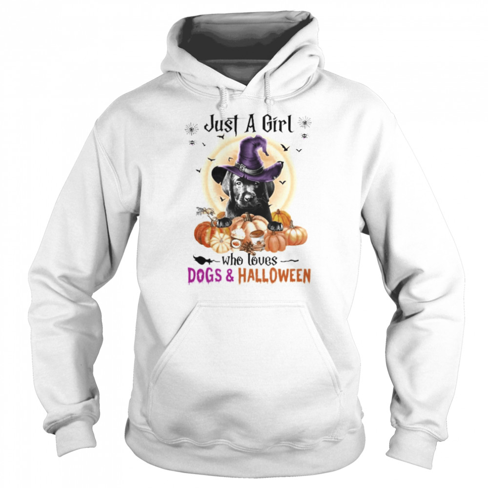 Black Labrador Pup Just A Girl Who Loves Dogs And Halloween Shirt Unisex Hoodie