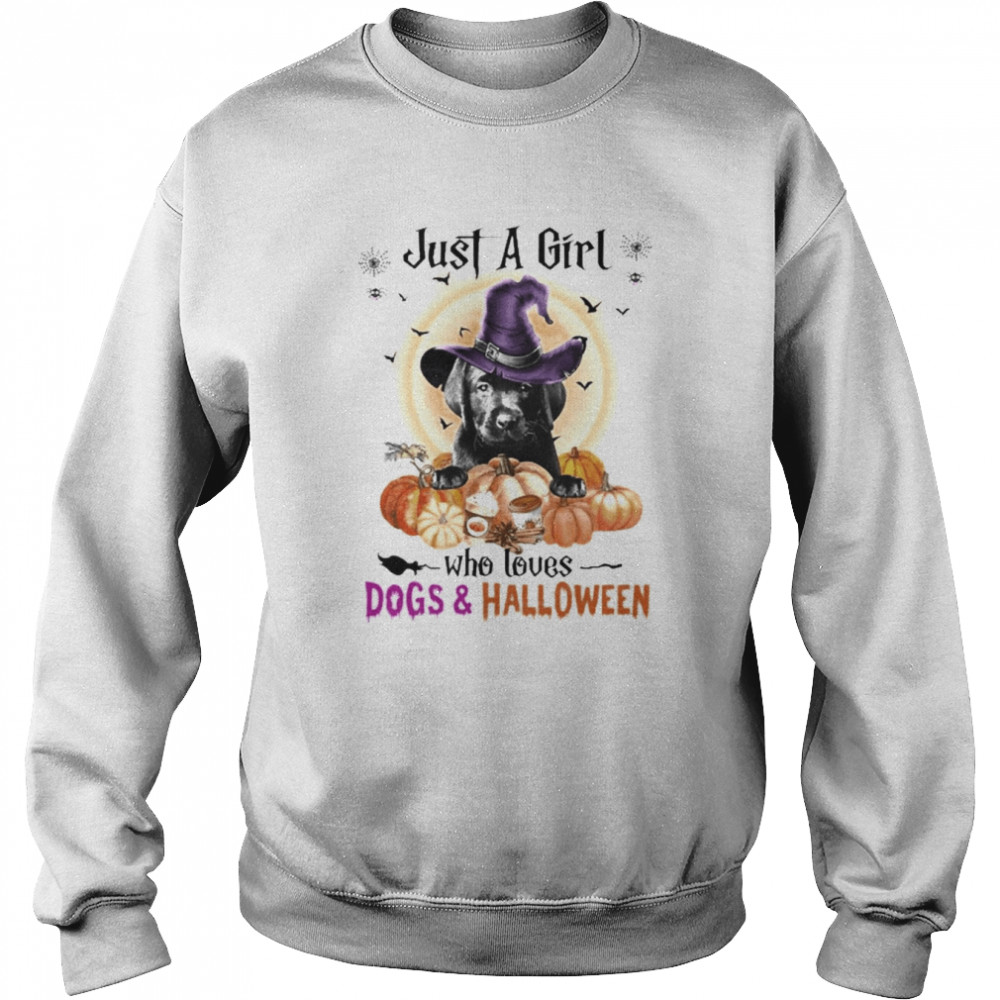 Black Labrador Pup Just A Girl Who Loves Dogs And Halloween Shirt Unisex Sweatshirt