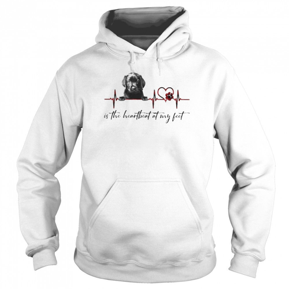 Black Labrador Pup is the heartbeat at my feet  Unisex Hoodie