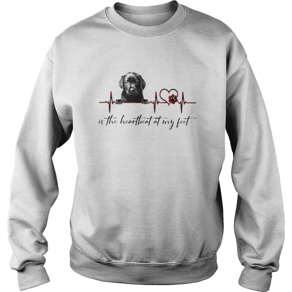 Black Labrador Pup is the heartbeat at my feet  Unisex Sweatshirt