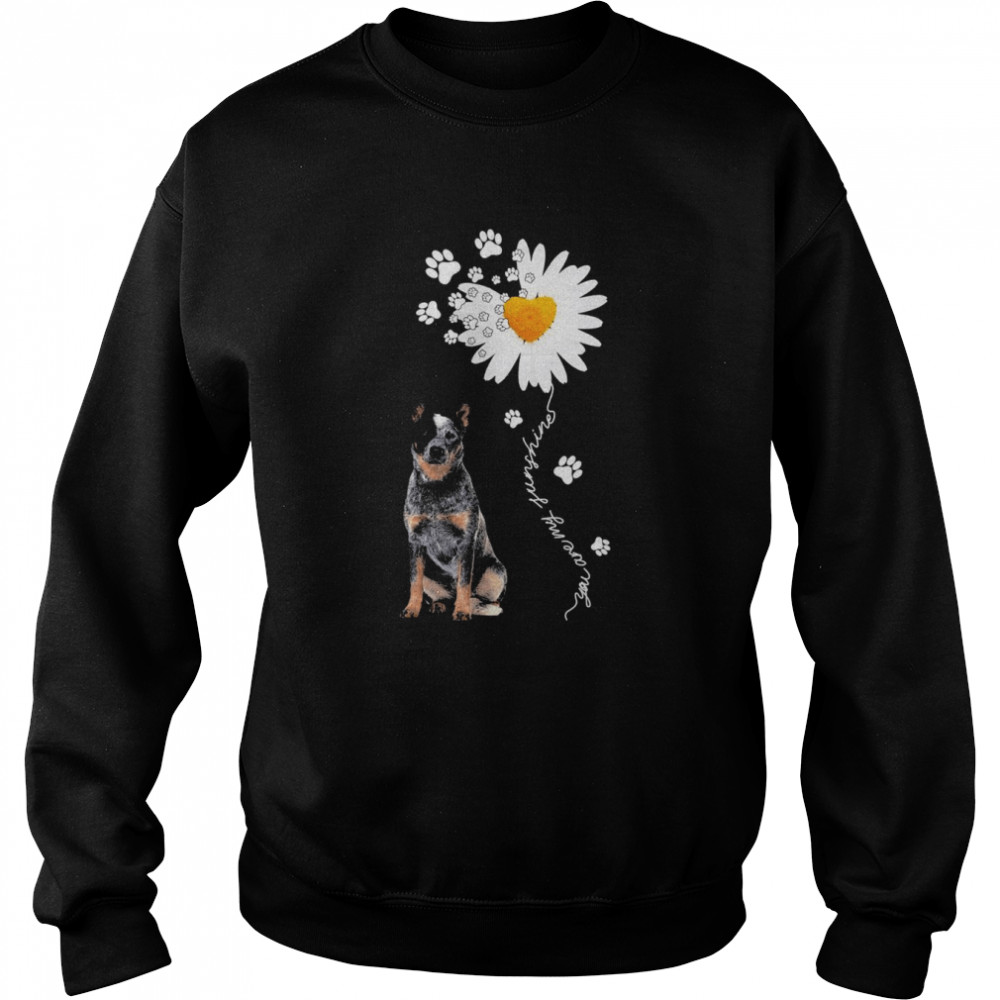 Blue Heeler Daisy flower You are my sunshine  Unisex Sweatshirt