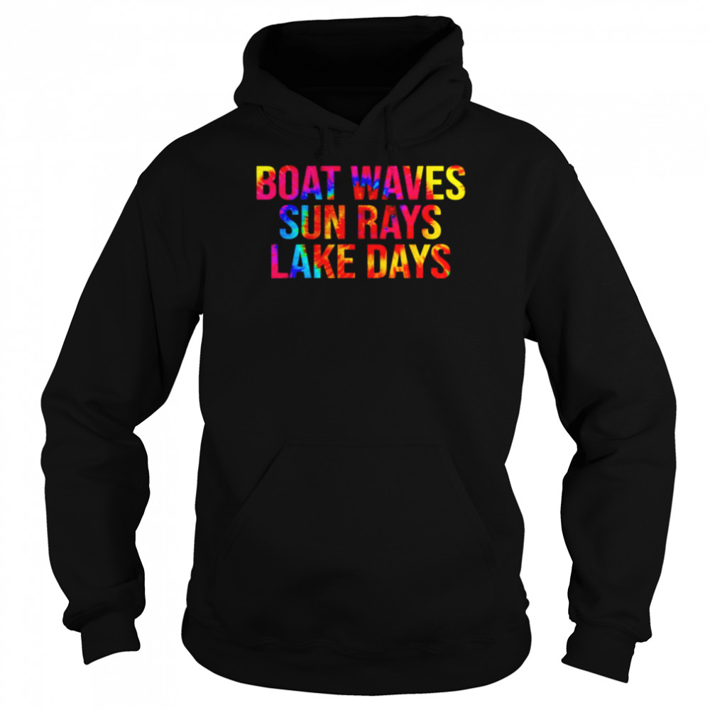 Boat Waves Sun Rays Lake Days Vacation T-Shirt Unisex Hoodie