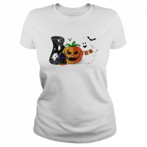 Boo halloween costume spiders ghosts pumpkin & witch hat  Classic Women's T-shirt