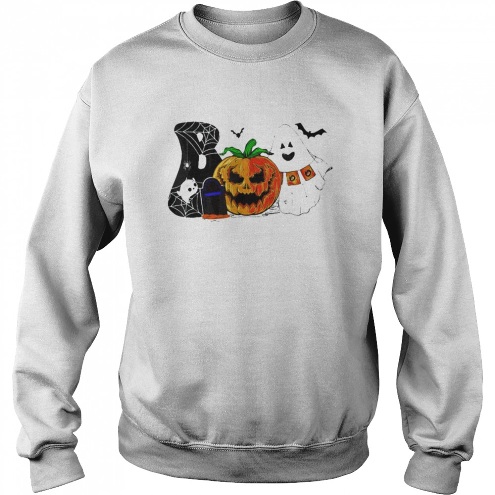 Boo halloween costume spiders ghosts pumpkin & witch hat  Unisex Sweatshirt