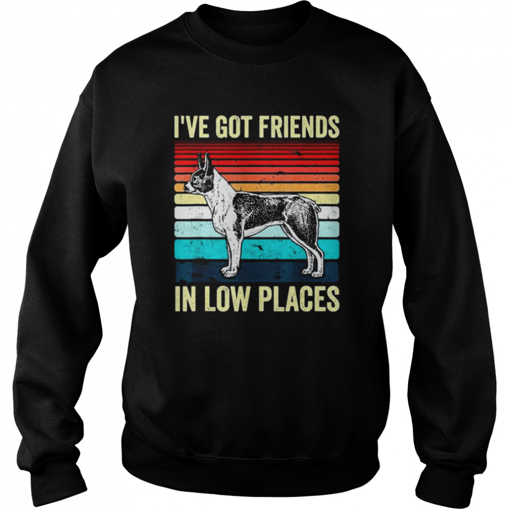 Boston Terrier Dog I’ve Got Friends In Low Places Shirt Unisex Sweatshirt