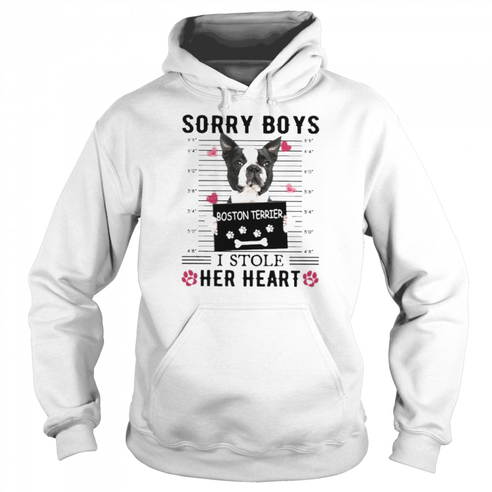 Boston Terrier Sorry Boys I Stole Her Heart Shirt Unisex Hoodie