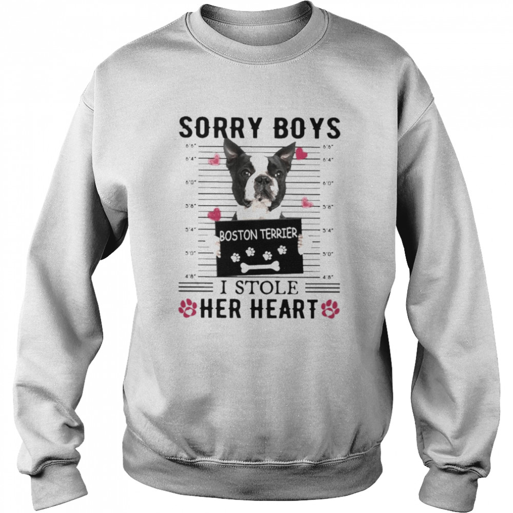 Boston Terrier Sorry Boys I Stole Her Heart Shirt Unisex Sweatshirt