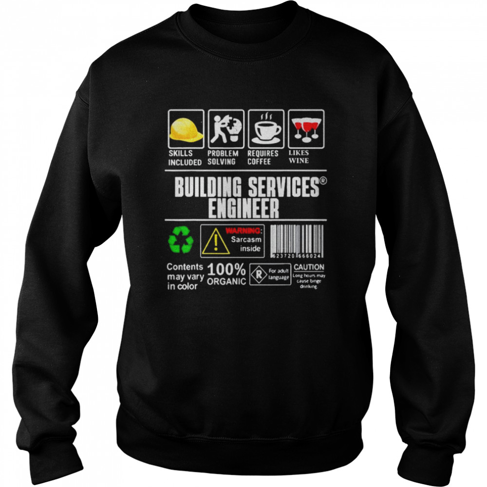 Building Services Engineer Label Skills Solving Coffee Wine Shirt Unisex Sweatshirt