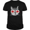 Cat Glasse Happy Canada flag  Classic Men's T-shirt