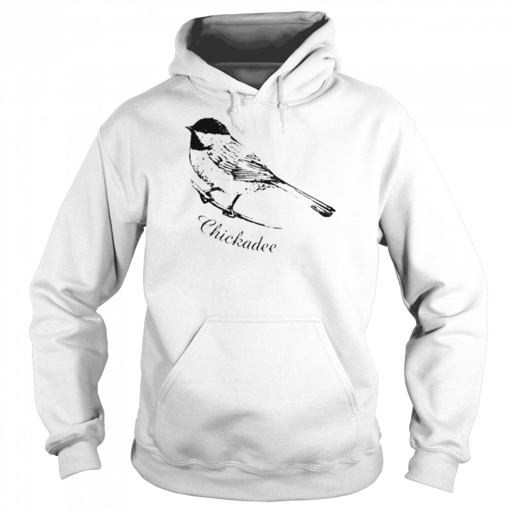 Chickadee Bird White Shirt Unisex Hoodie