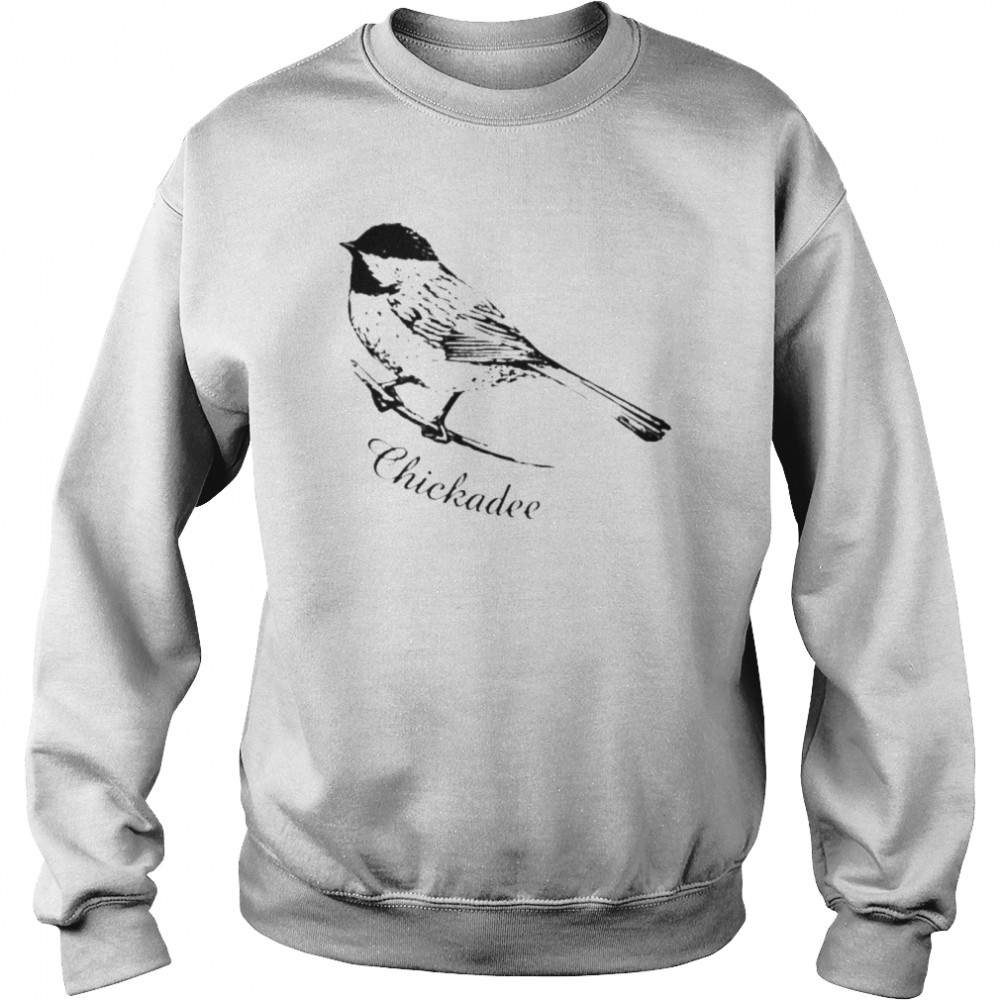 Chickadee Bird White Shirt Unisex Sweatshirt