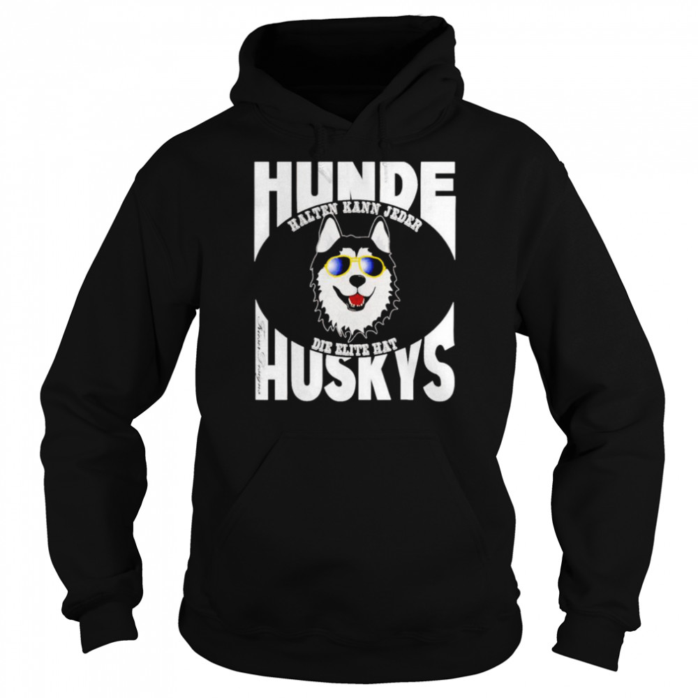 Cool Husky with Sunglasses Sleigh Dog Nordic Elite  Unisex Hoodie