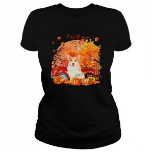 Corgi Dog Hollowed Pumpkin Moon Shirt Classic Women's T-shirt