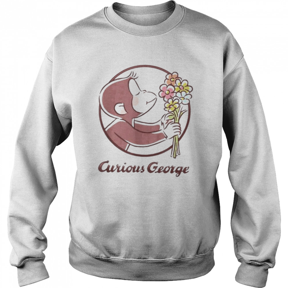 Curious George Flower Shirt Unisex Sweatshirt