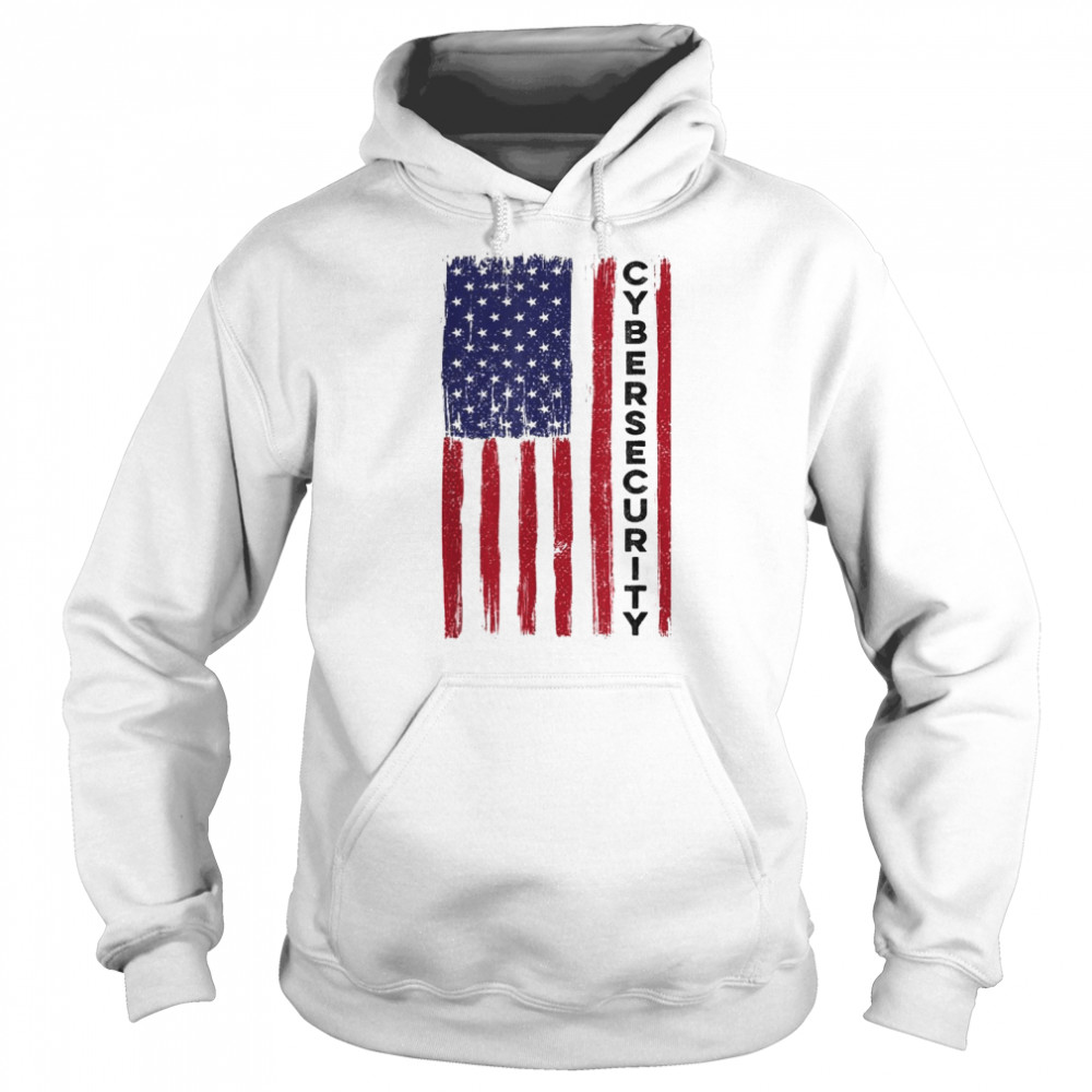 Cybersecurity USA Flag Distressed  Unisex Hoodie