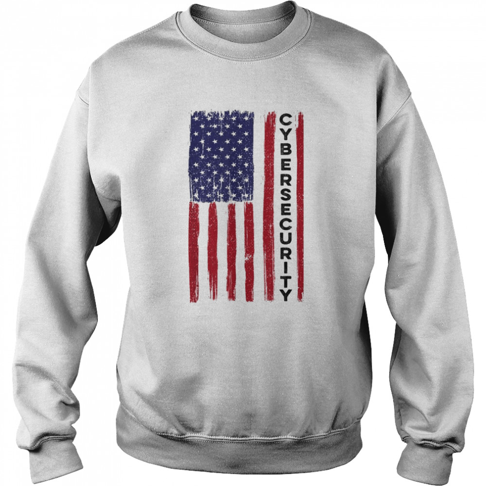 Cybersecurity USA Flag Distressed  Unisex Sweatshirt