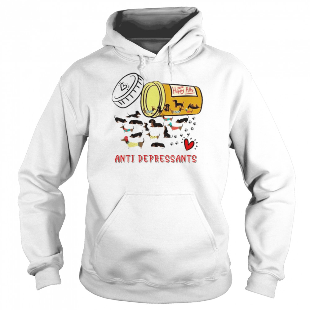 Dachshund happy pills anti depressants  Unisex Hoodie