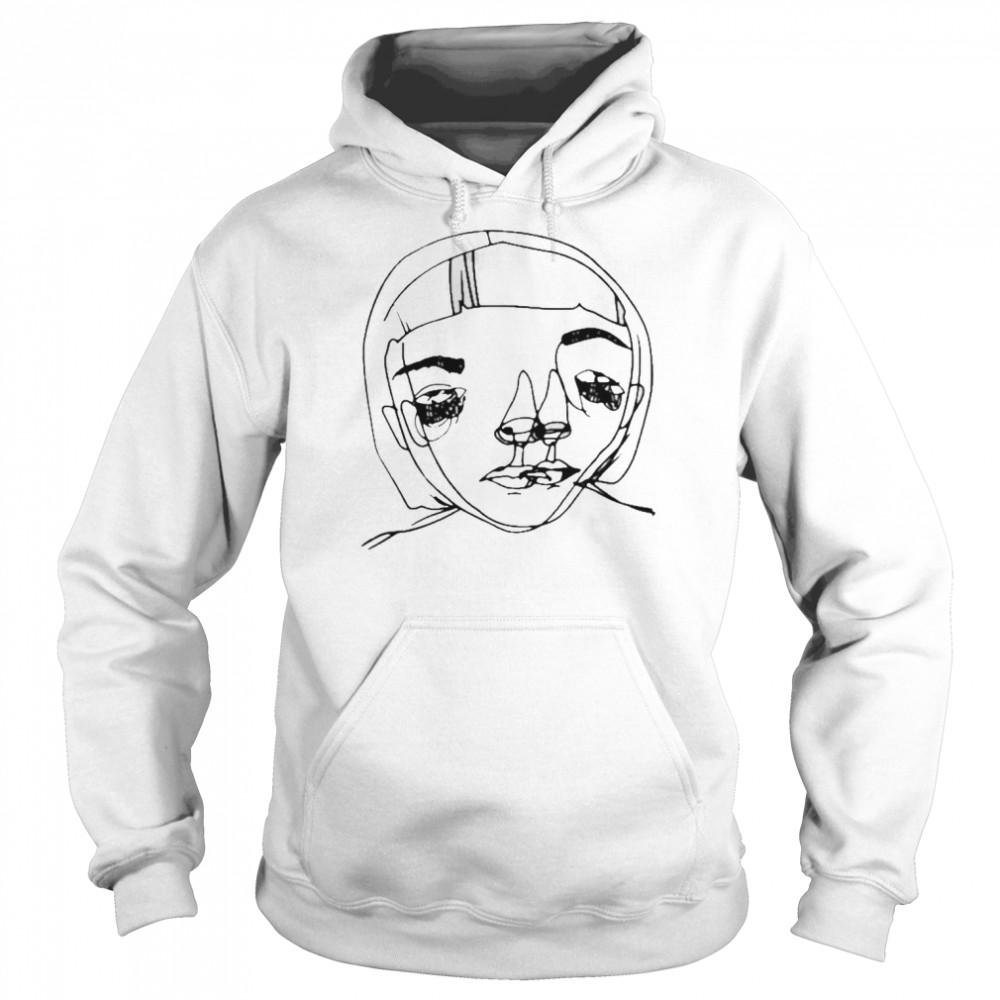 Dip Hem Print White T-Shirt Unisex Hoodie