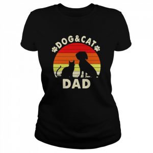 Dog And Cat Dad Vintage Retro Shirt Classic Women's T-shirt