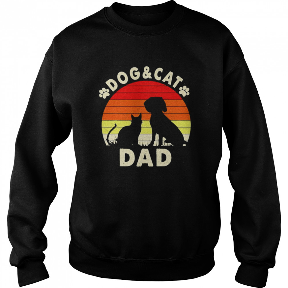 Dog And Cat Dad Vintage Retro Shirt Unisex Sweatshirt