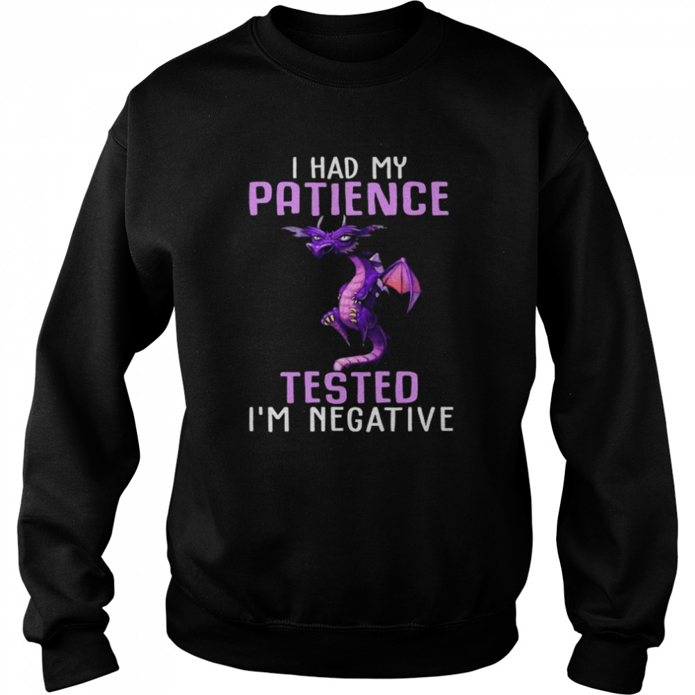 Dragon I had my patience tested Im negative  Unisex Sweatshirt