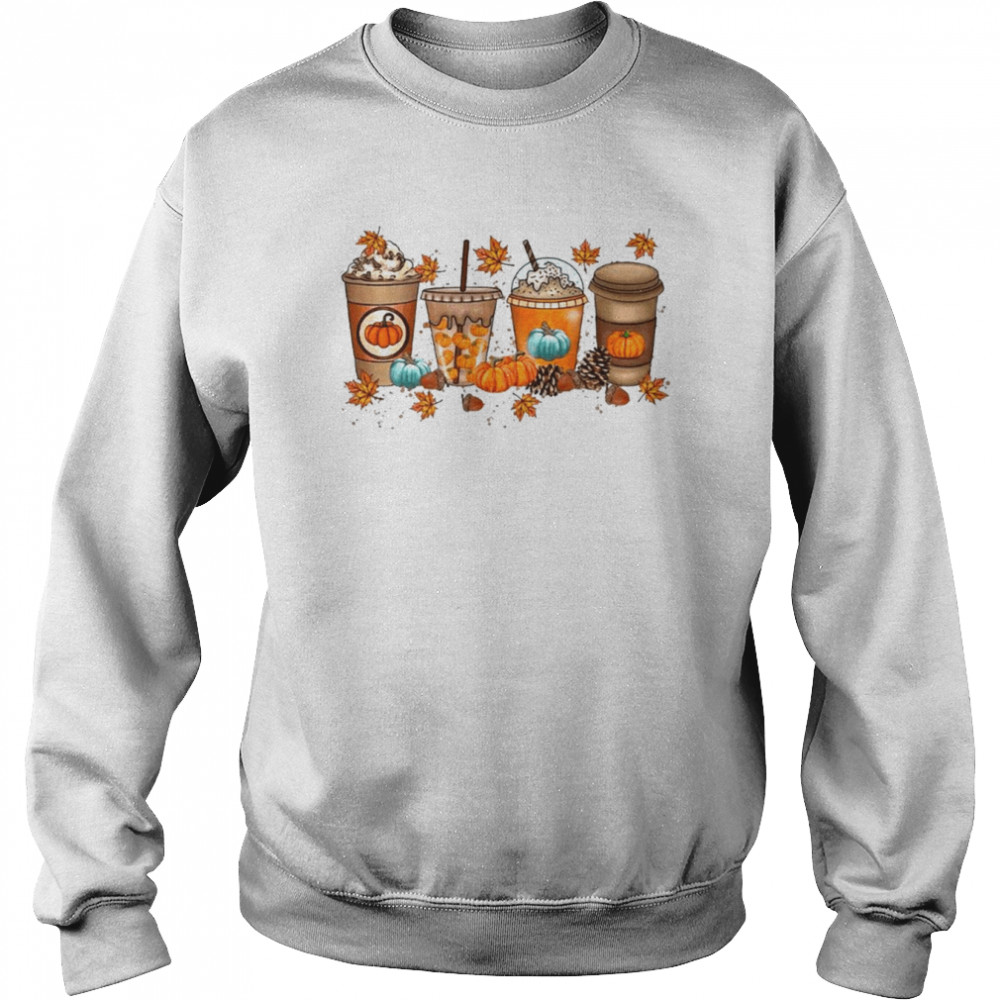 Fall Coffee Drink Autumn Orange Pumpkin Latte Spice 2022 Shirt Unisex Sweatshirt