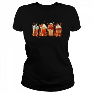 Fall Sweat Halloween Pumpkin Latte Drink Cup Thanksgiving  Classic Women's T-shirt