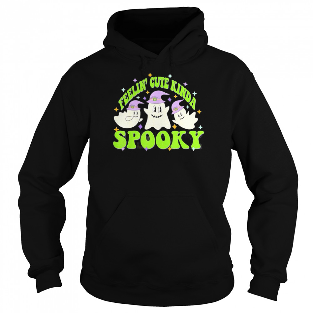 Fellin Cute Kinda Spooky Season Witch Boo Crew Halloween T-Shirt Unisex Hoodie