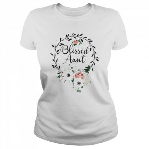 Floral Wreath Heart Mother’s Day Blessed Aunt Shirt Classic Women's T-shirt